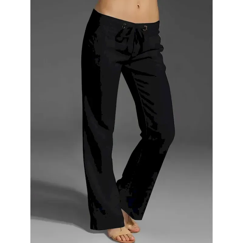 enohod1744710866491.webp Women's Wide Leg Baggy Pants Chinos Fashion Basic Casual Full Length High Waist Solid Color Plain Pocket Comfy Soft Comfortable Micro-elastic Outdoor - Image 1